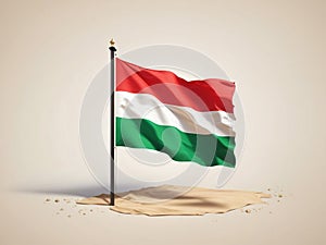 palestine flag isolated on gradient white background, free palastine, 3d render