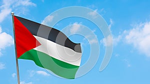 Palestine flag on pole