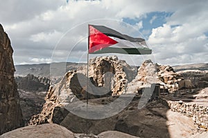 Palestine Flag on the top of mountain