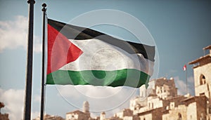 Palestine flag waving