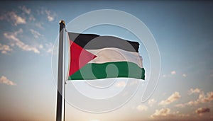 Palestine flag waving