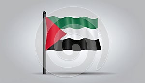 Palestine flag waving, sky on the background