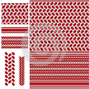 Palestine Keffieh red white seamless pattern photo