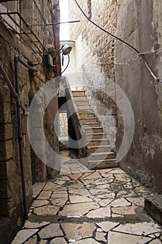 Palestine landscape. Bethlehem cityscape. Top view of antiquities and residential buildings. Authentic views.