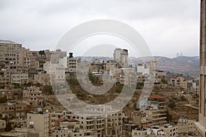 Palestine landscape. Bethlehem cityscape. Top view of antiquities and residential buildings. Authentic views.