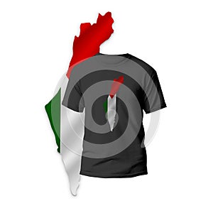 Palestine Map with Shirt Design