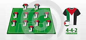 Palestine National Football Team Formation on Football Field