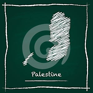 Palestine outline vector map hand drawn with.