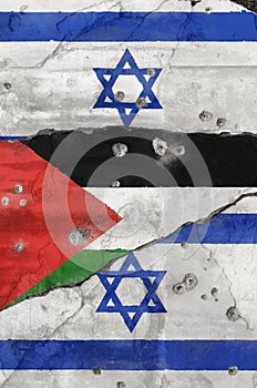 Palestine`s and Israel`s flags