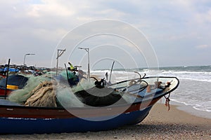 Palestinian fishermen on the Khan Younis Sea