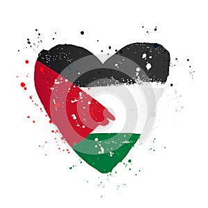 Palestinian flag in the form of a big heart