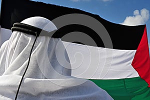 Palestinian Man and Flag