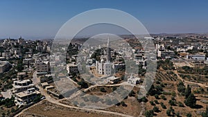 Palestinian Village Beit Surik with Jerusalem city in background