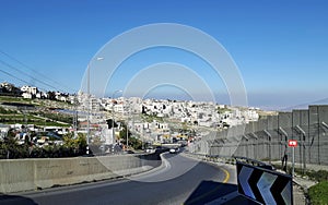 Palestinian village Hizma behind the wall