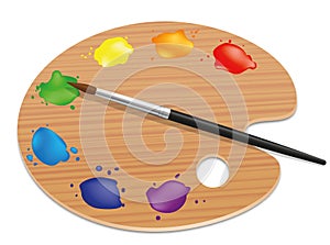 Palette Artists Painting Wood Board Colors