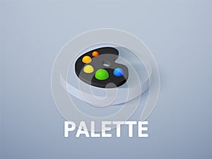 Palette isometric icon, isolated on color background