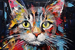 Palety nôž štruktúrovaný maľovanie mačka rozkošný mačiatko roztomilý zviera krásny mačka 