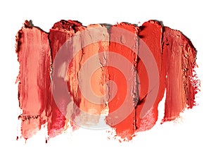 Palette of smudged lipstick strokes