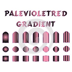 Palevioletred gradient shapes displaying different gradients on a white background design layout