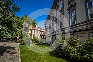 The Palffy Garden in summer in Prague, Czech Republic