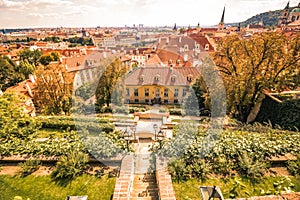 The Palffy Garden in summer in Prague, Czech Republic