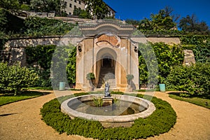 The Palffy Garden in summer in Prague, Czech Republic