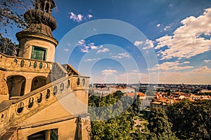 The Palffy Garden in summer in Prague, Czech Republic