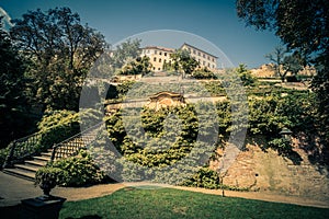 The Palffy Garden in summer in Prague, Czech Republic