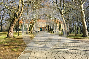 The Palffy Manor house in the park from the 17th century in park in Malacky Slovakia