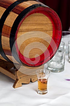 Palinka and barrel