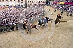 Palio di Siena Horse Race Start at the Mossa
