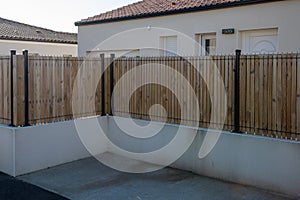 palisade wooden and steel pillar modern panel fence for home protect garden house