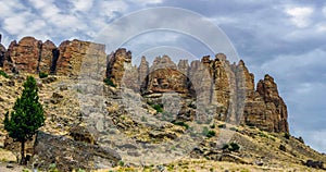 The Palisades, Rock formation at the Clarno Unit, John Day Fossil Beds National Monument, Central Oregon, USA