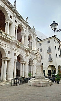 Palladian Basilica and statue of Andrea Palladio
