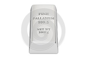 Palladium ingot, 3D rendering