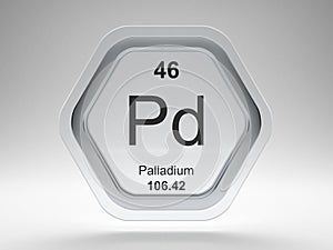 Palladium symbol hexagon frame