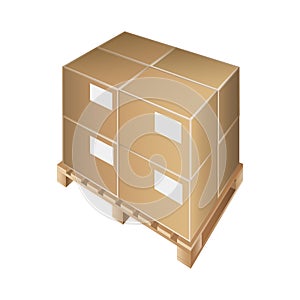 Pallet box vector transportation storage packing crate loading