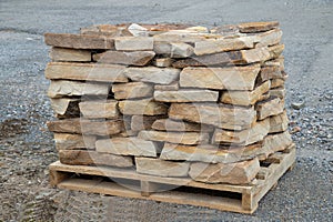 pallet with decorative stones