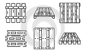 Pallet icons set, outline style photo