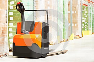 Pallet truck at warehouse