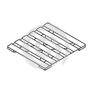 Pallet wooden vector icon. Isometric outline vector icon isolated on white background pallet wooden