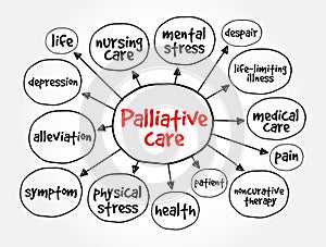 Palliative care mind map, health concept for presentations and reports