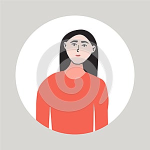 Pallor, health problems concept. Woman with very pale skin symptom of diabetes or anemia. Flat vector medical photo