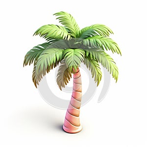 Palm 3d Icon: Cartoon Clay Material With Nintendo Isometric Spot Light
