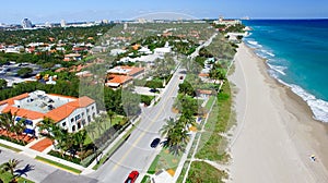 Palm Beach, Florida. Amazing aerial view of coastline photo