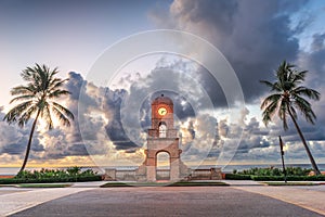 Palm Beach, Florida, USA clock tower on Worth Ave