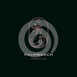 Palm beach logo design inspiration vector template