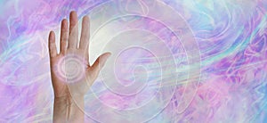 Palm Chakra Vortex healing message background