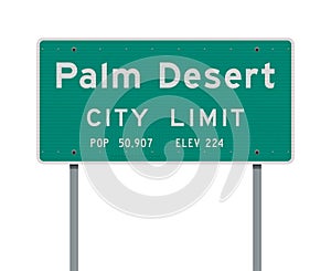 Palm Desert City Limit road sign