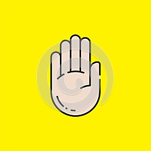 Palm of hand line icon